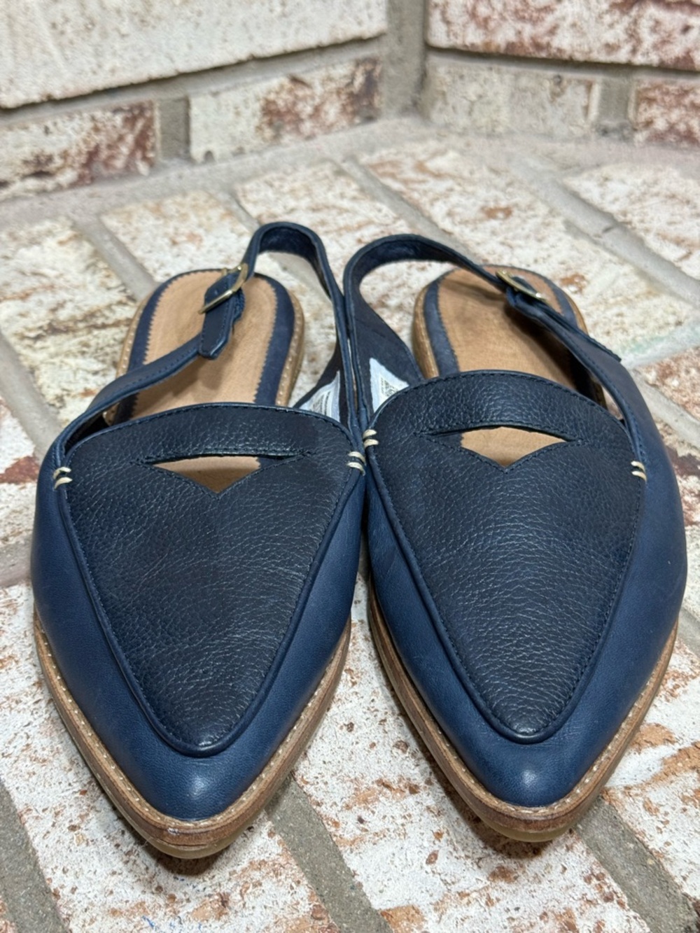 Sperry Women's Navy Pointed Slingback Flats with Cut Out Size 8.5 - Picture 7 of 12
